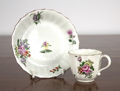 Lot 313 - Worcester coffee cup and saucer circa 1770, of...