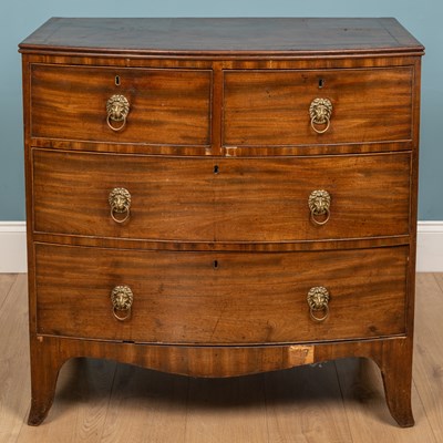 Lot 290 - A mahogany bow front chest of drawers, with...