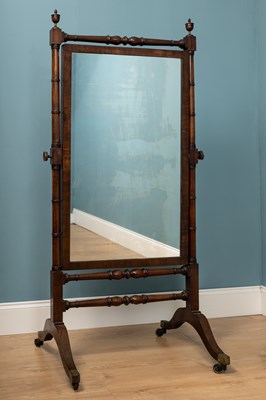 Lot 116 - A 19th century mahogany cheval mirror