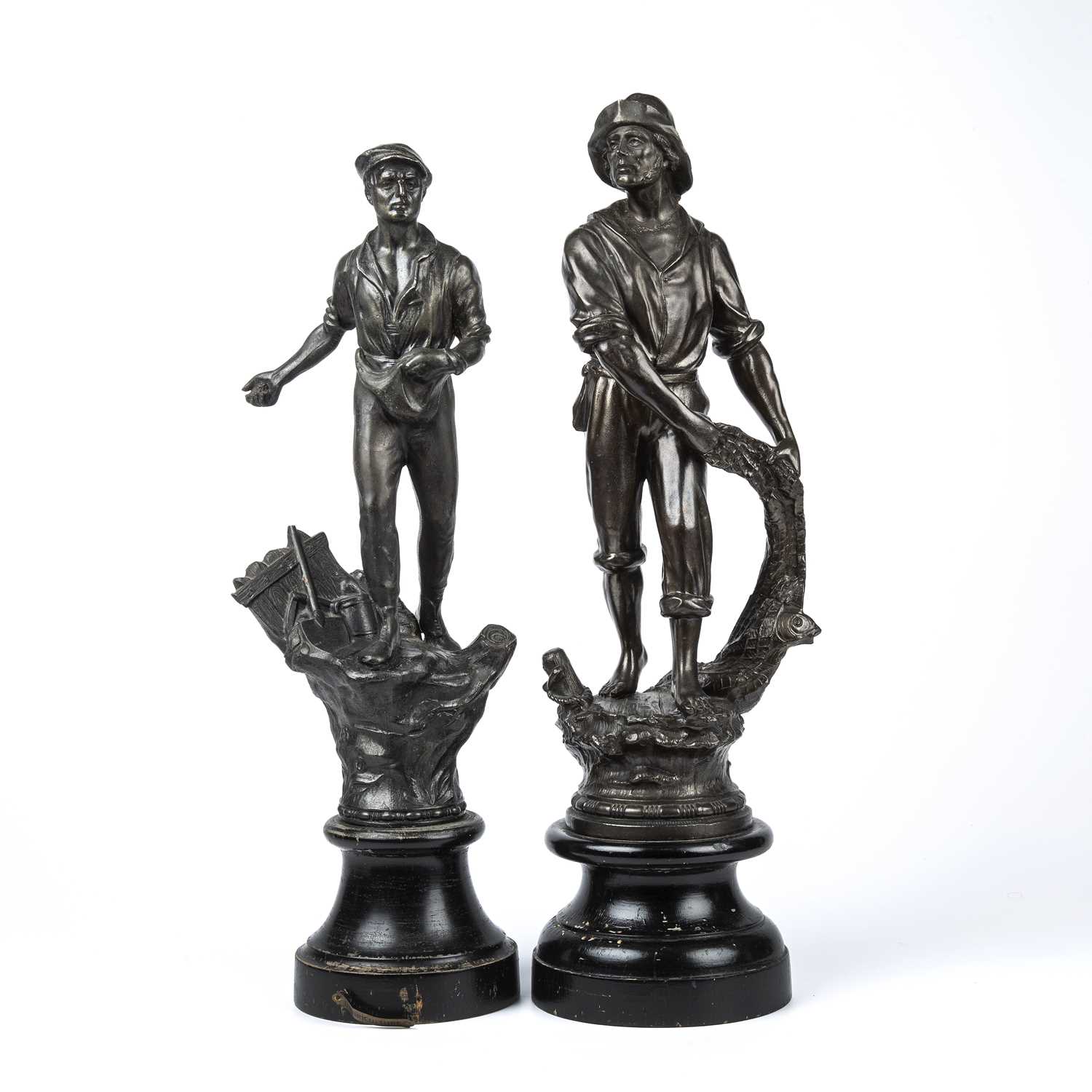 Lot 93 - Two late 19th century French spelter figures a...