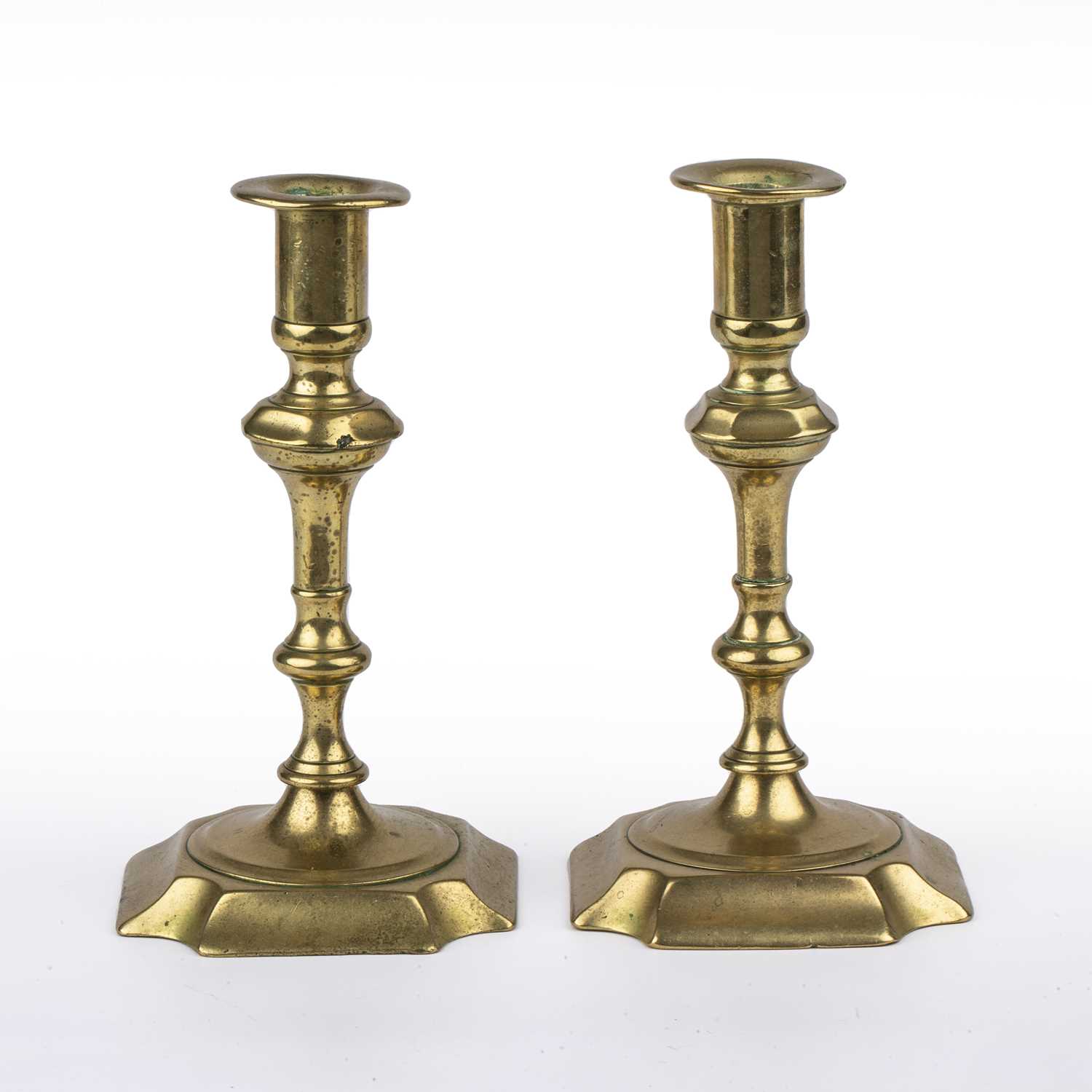 Lot 91 - A pair of 18th century English brass...
