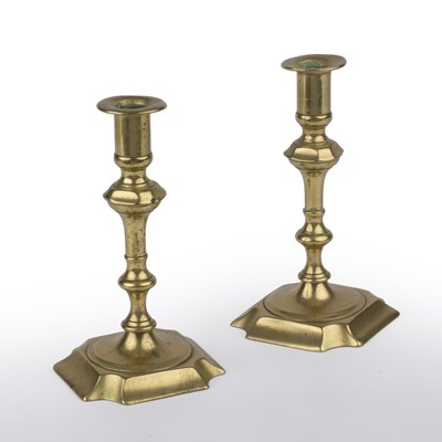 Lot 91 - A pair of 18th century English brass...