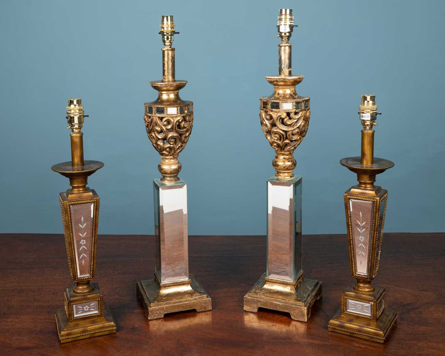 Lot 113 - Two pairs of table lamps