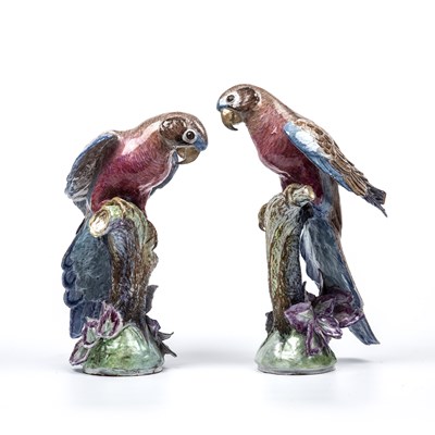Lot 94 - A pair of 1980's pottery model pink breasted...
