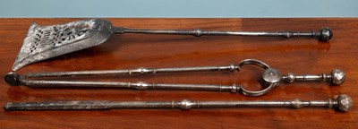 Lot 152 - A set of Three Georgian steel fire irons