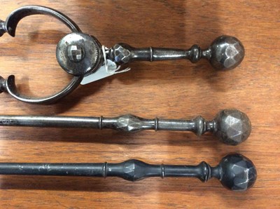 Lot 152 - A set of Three Georgian steel fire irons