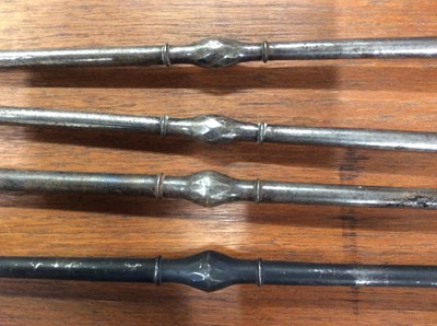 Lot 152 - A set of Three Georgian steel fire irons