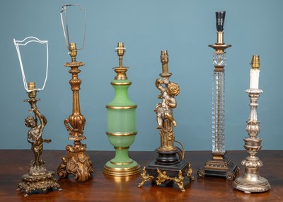 Lot 140 - A group of six various table lamps