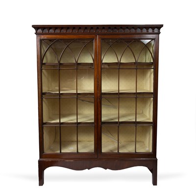 Lot 90 - A 19th century mahogany bookcase with twin...