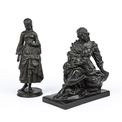 Lot 43 - A 19th century bronze sculpture depicting a...
