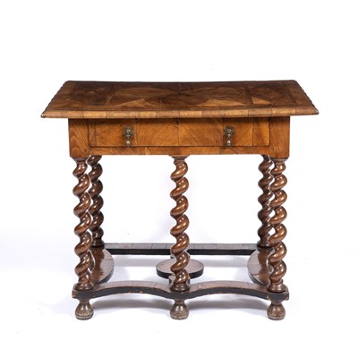 Lot 44 - A William and Mary marquetry walnut side table...
