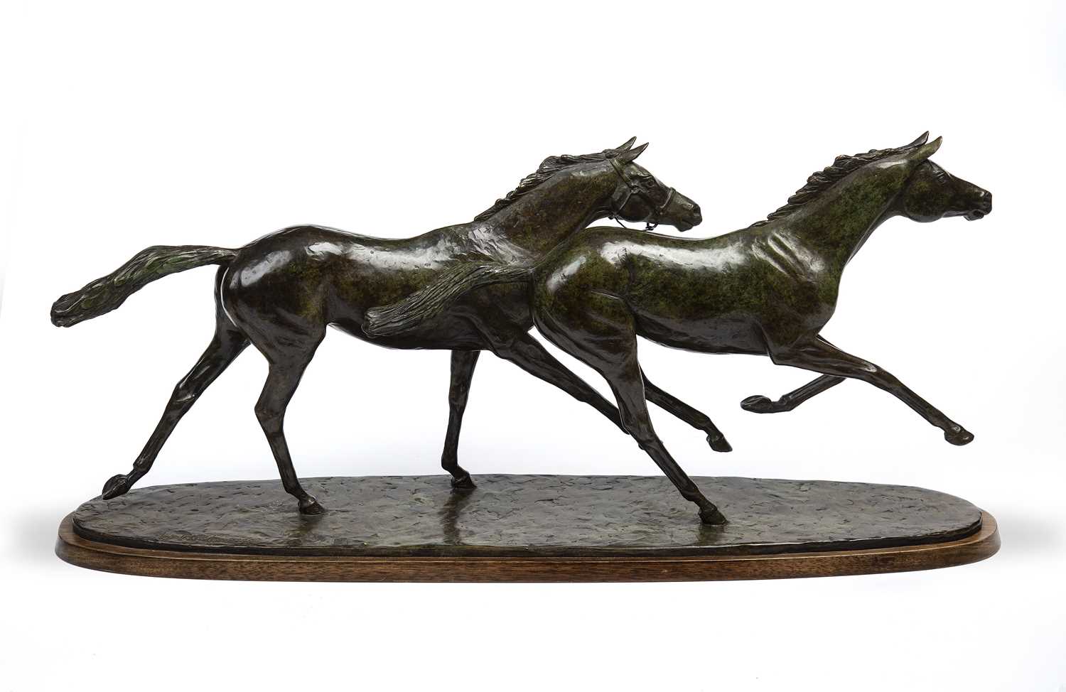 Lot 195 - William Newton (1959) Racehorses, bronze,...