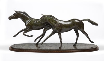 Lot 195 - William Newton (1959) Racehorses, bronze,...