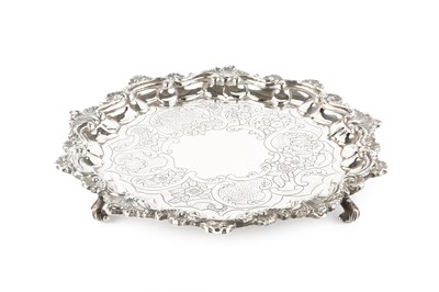 Lot 620 - A George III silver salver, with shaped...