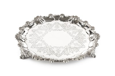 Lot 623 - A late Victorian silver salver, with shaped...