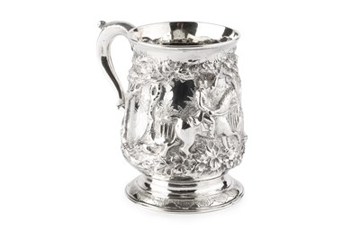 Lot 621 - A George II silver baluster mug, later deeply...