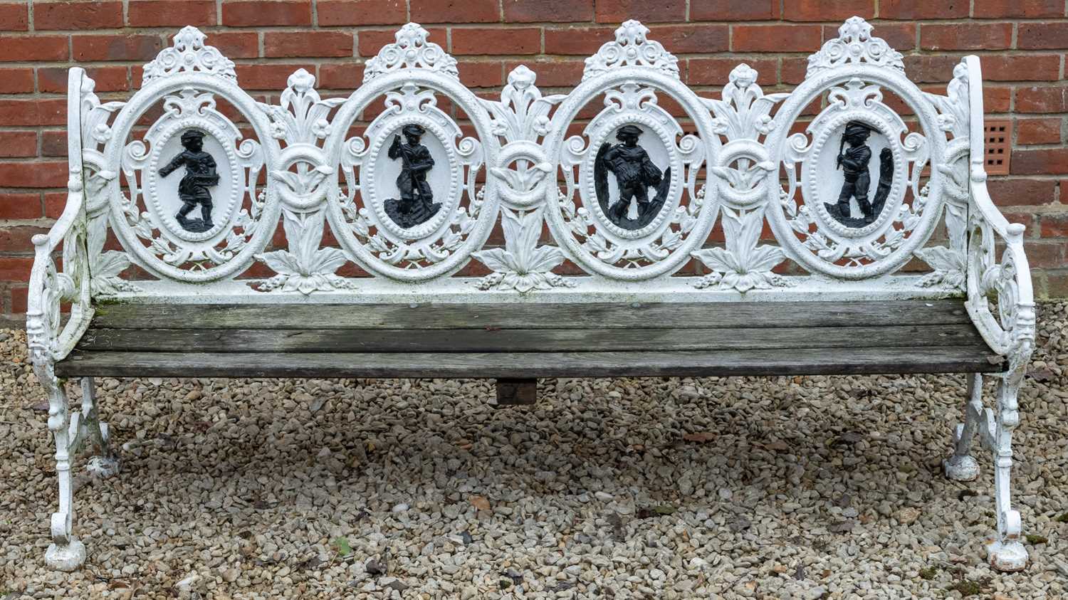 Lot 1201 - A Victorian cast iron garden seat