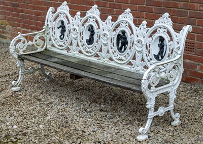 Lot 1201 - A Victorian cast iron garden seat