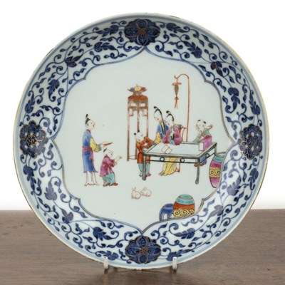 Lot 58 - Shallow underglaze blue and white dish Chinese,...