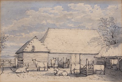 Lot 146 - J Price of Dulford (fl 1850-1880) A farmyard...