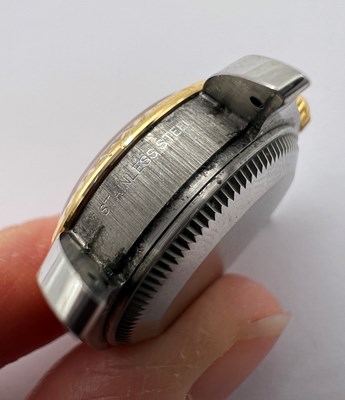 Lot 188 - A lady's stainless steel and yellow gold...