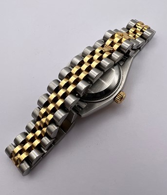 Lot 188 - A lady's stainless steel and yellow gold...