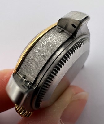 Lot 188 - A lady's stainless steel and yellow gold...
