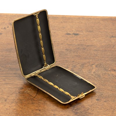 Lot 478 - Niello cigarette case Japanese decorated with...