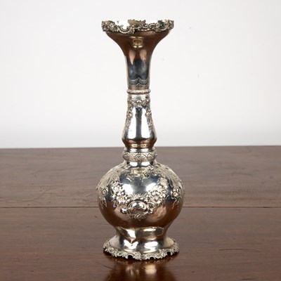 Lot 236 - American sterling silver vase decorated with...