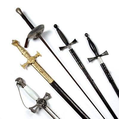 Lot 149 - A Masonic sword with a gilt metal crown pommel,...