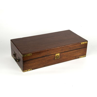 Lot 48 - A 19th century mahogany campaign box with...