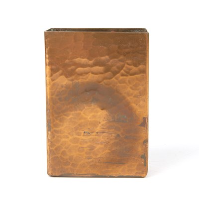 Lot 338 - A Newlyn copper matchbox holder with an...