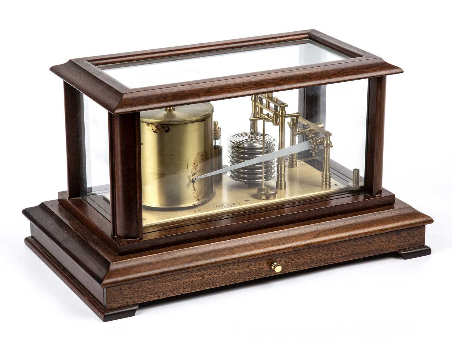 Lot 10 - A Russell of Norwich barograph in a mahogany...