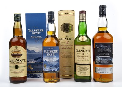 Lot 360 - Four bottles of whiskey to include Glenlivet...