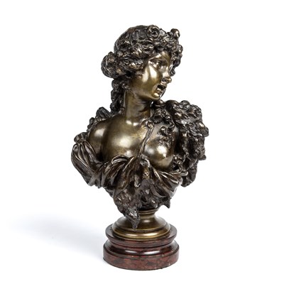 Lot 157 - A 19th century bronze head and shoulder...