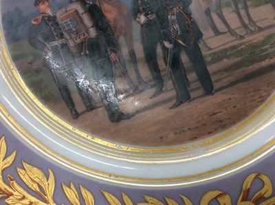 Lot 95 - Two Russian porcelain military plates
