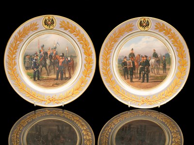 Lot 210 - Two Russian porcelain military plates