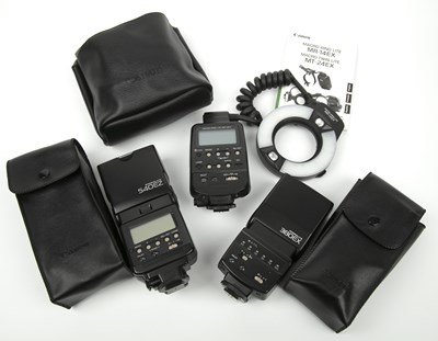 Lot 397 - A Canon Macro ring lite MR-14EX, a Canon...