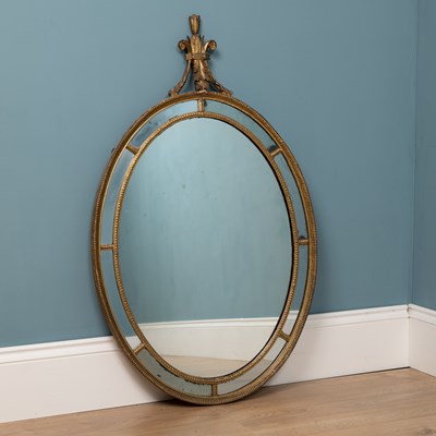 Lot 378 - An 18th century Adam style oval wall mirror