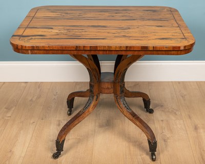 Lot 447 - A Regency calamander centre card table