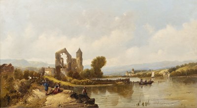 Lot 531 - Alfred H. Vickers (1853-1907) River landscape,...