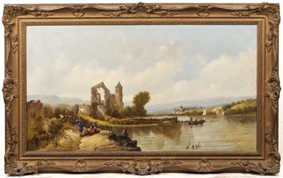 Lot 531 - Alfred H. Vickers (1853-1907) River landscape,...