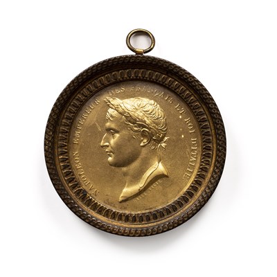 Lot 329 - A 19th century gilt metal portrait medallion...