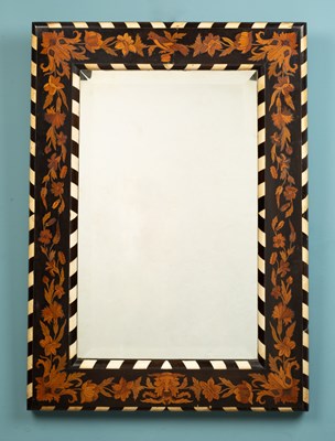 Lot 277 - A 19th century English marquetry mirror