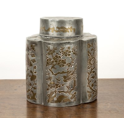 Lot 313 - Paktong tea caddy Chinese, 19th Century of...