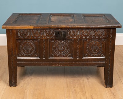 Lot 273 - A Charles II oak coffer