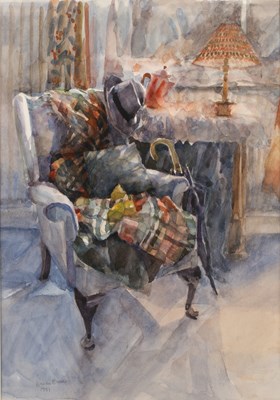 Lot 141 - Brenda Evans (b.1954) 'Untitled interior scene'...