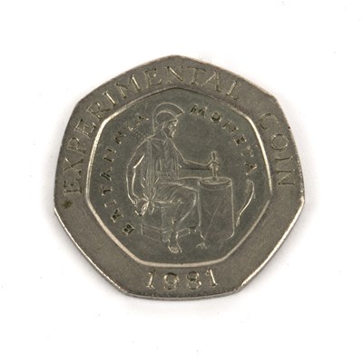 Lot 203 - Elizabeth II experimental 20 pence coin 1981,...