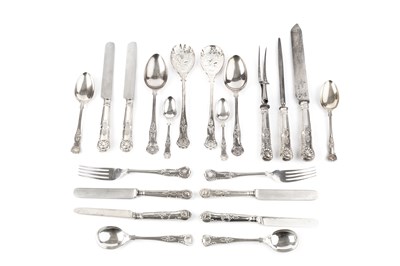 Lot 629 - A service of silver King's pattern flatware...