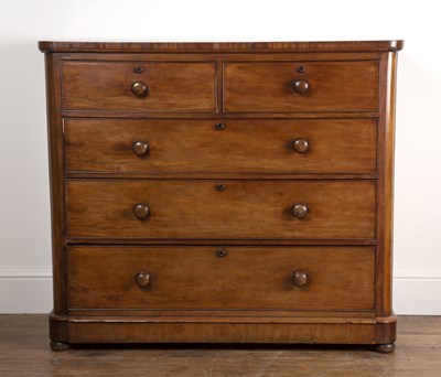 Lot 81 - Mahogany chest of drawers 19th Century, fitted...